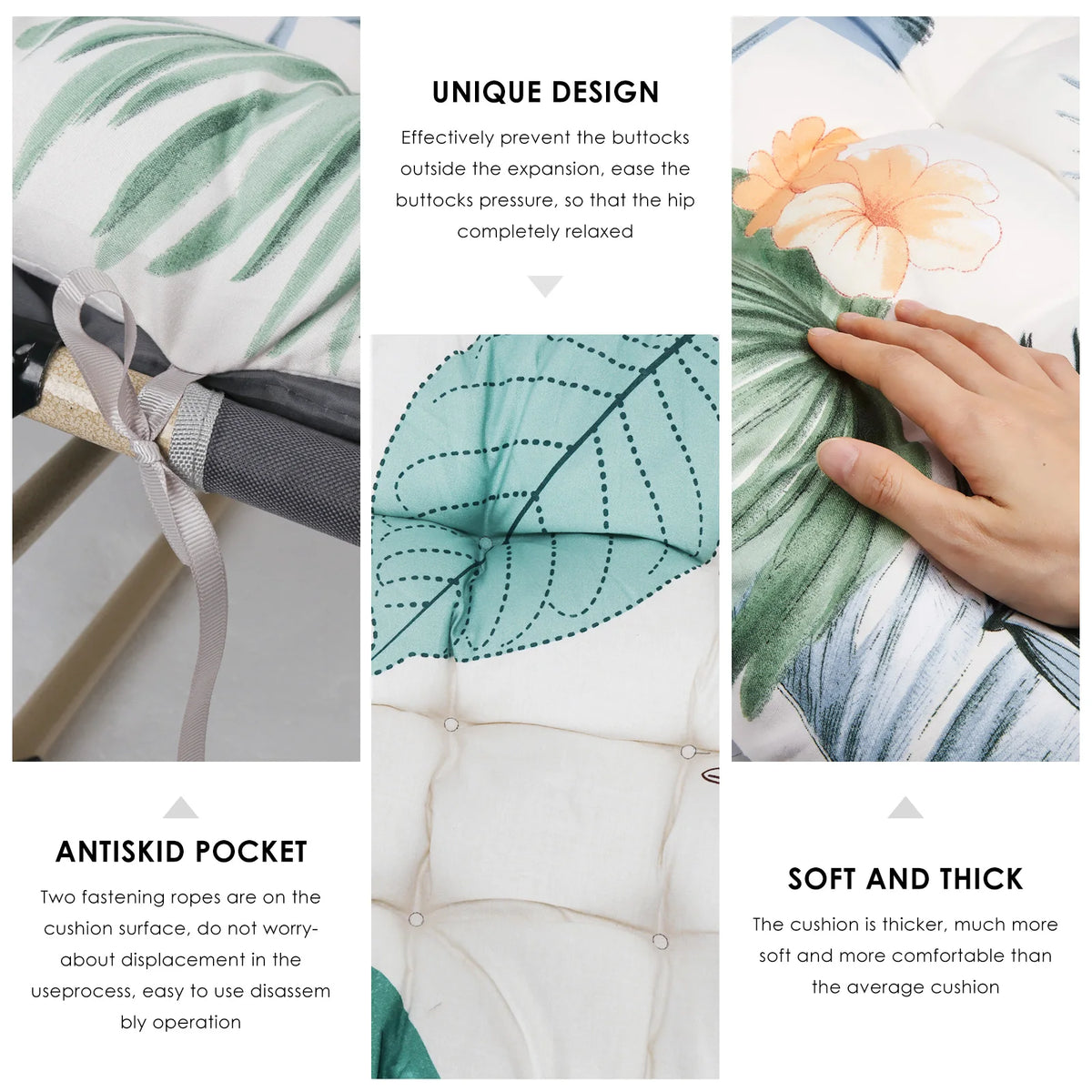 Coussin bain de soleil extérieur confortable antidérapant épais