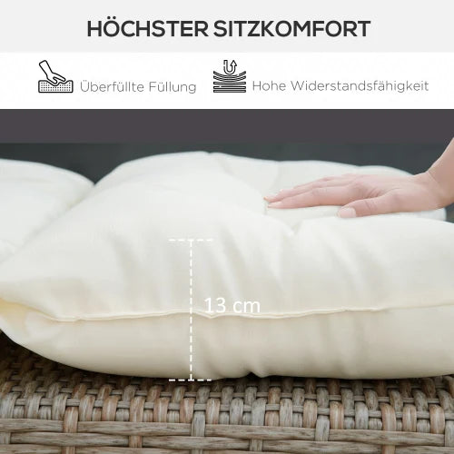 Coussin bain de soleil transat 200x60cm extérieur crème.