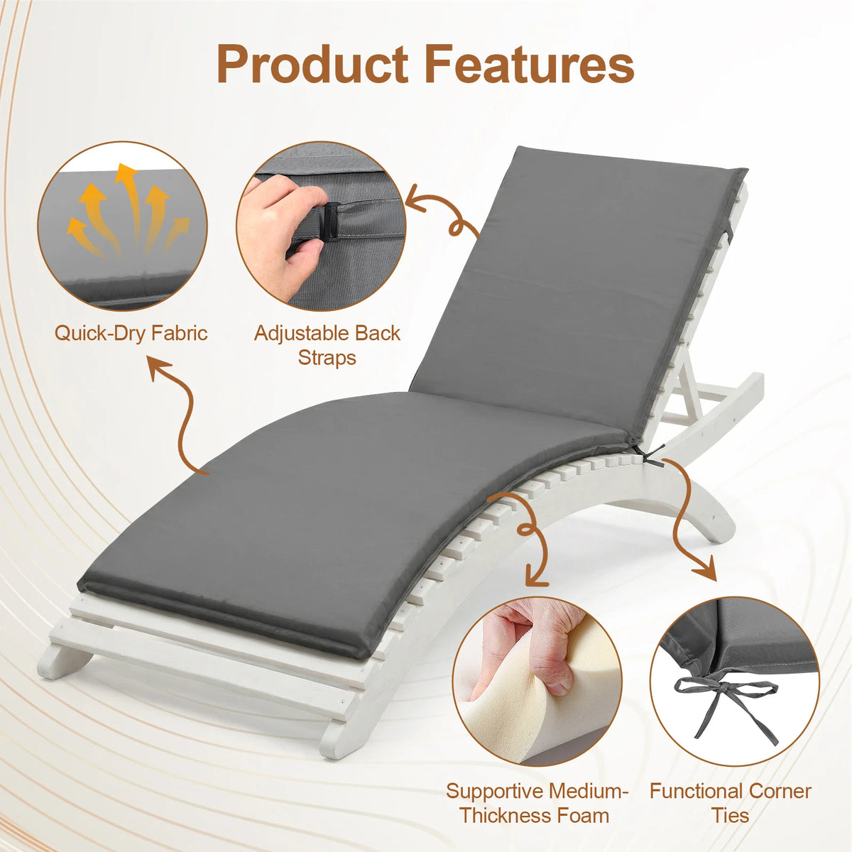 coussin bain de soleil polyester