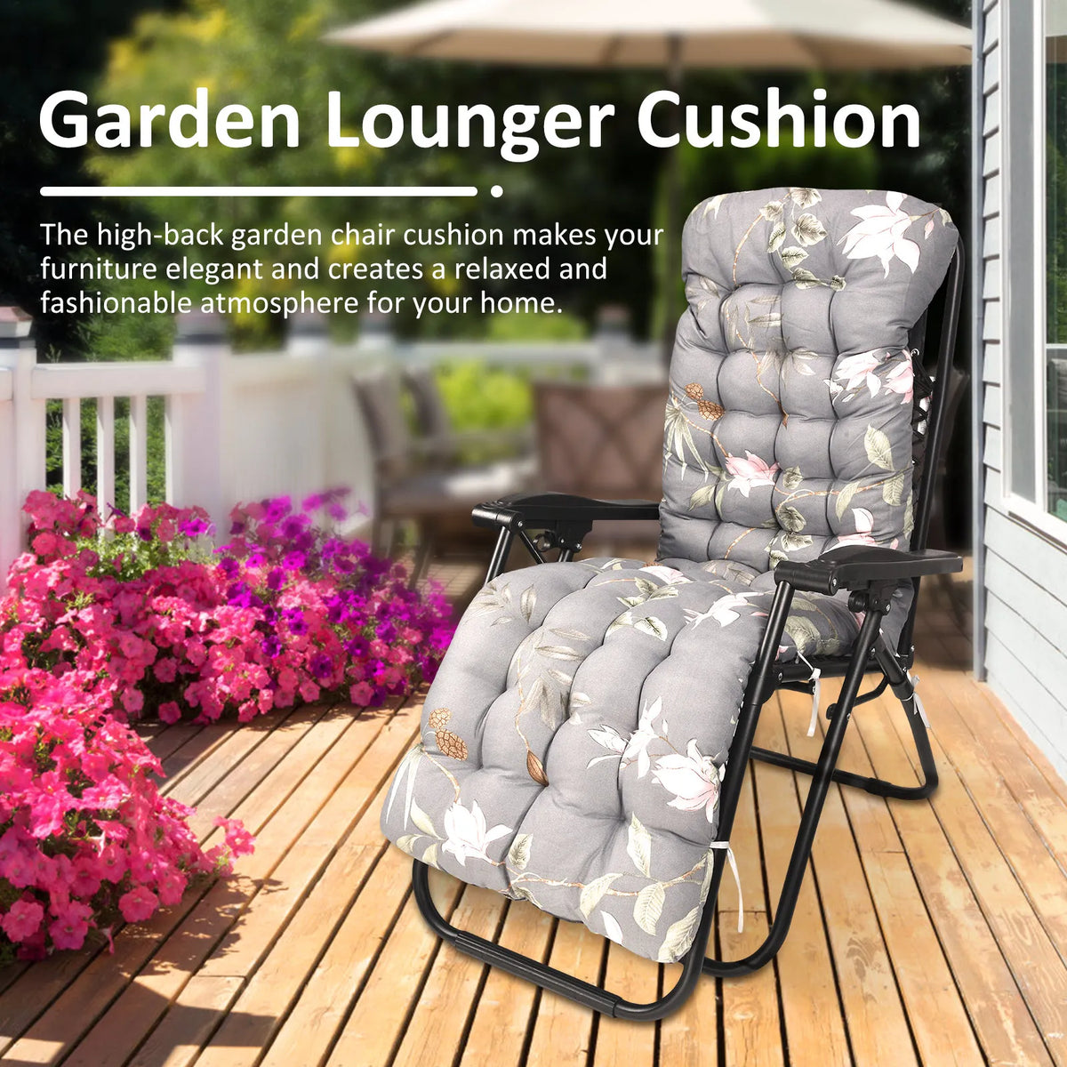 Coussin bain de soleil antidérapant coton perlé 170cm