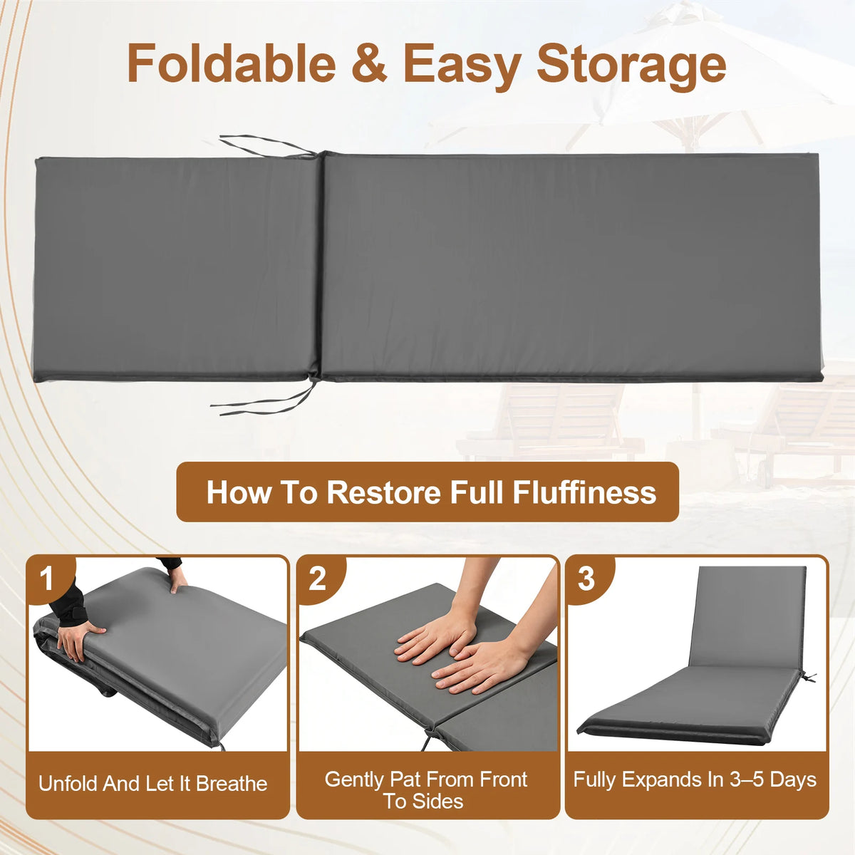 coussin bain de soleil polyester