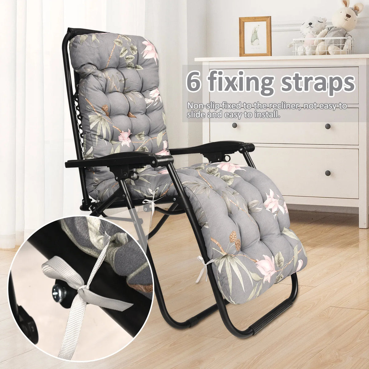 Coussin bain de soleil antidérapant coton perlé 170cm