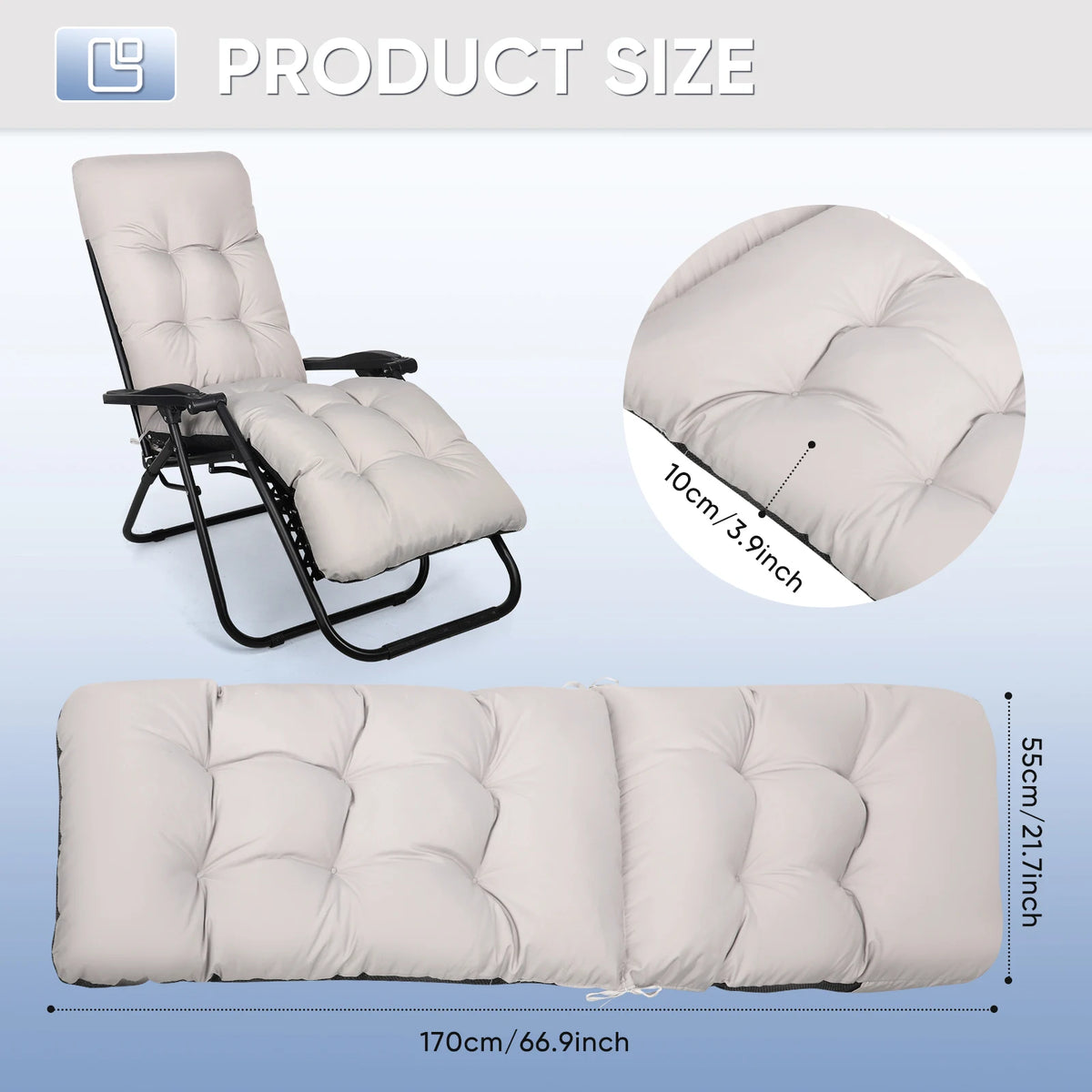 coussin épais pour bain de soleil