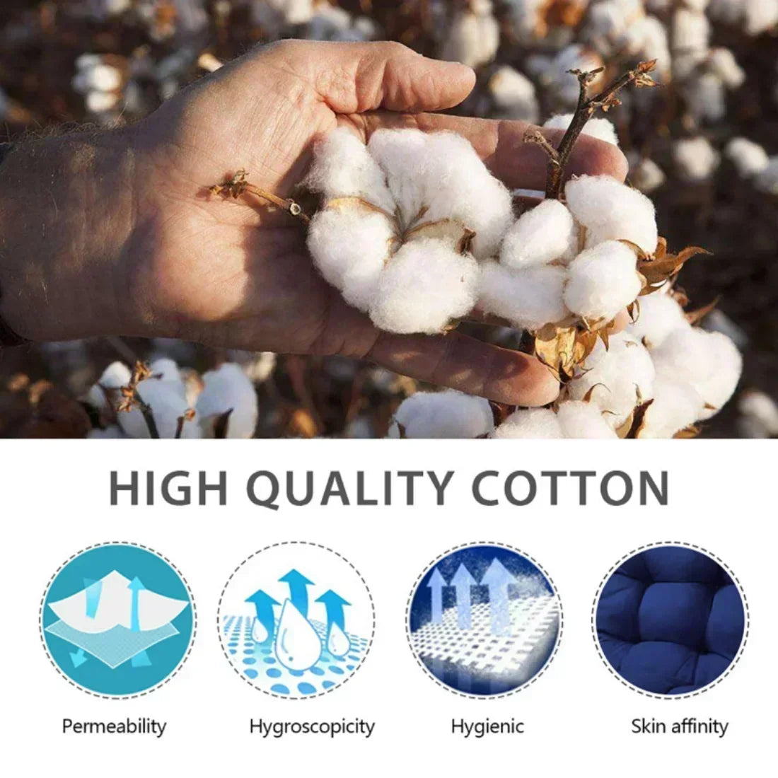 Coussin bain de soleil extérieur antidérapant dossier haut