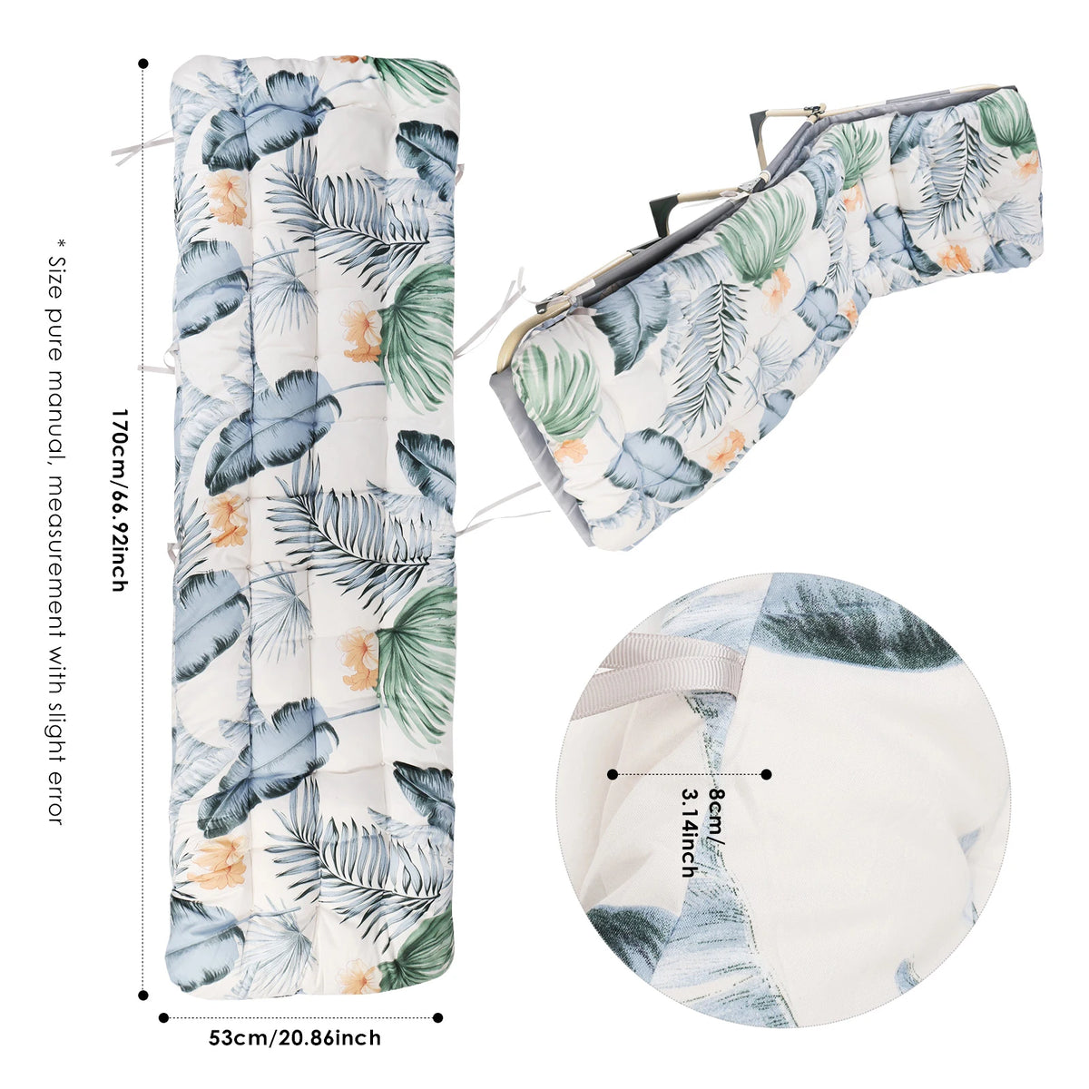 Coussin bain de soleil polyester extérieur confortable et épais