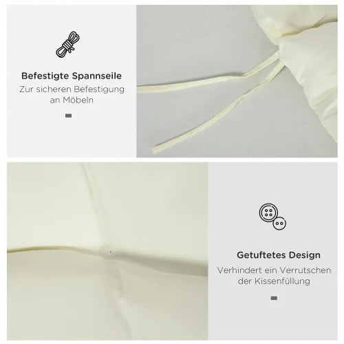 Coussin bain de soleil transat 200x60cm extérieur crème.